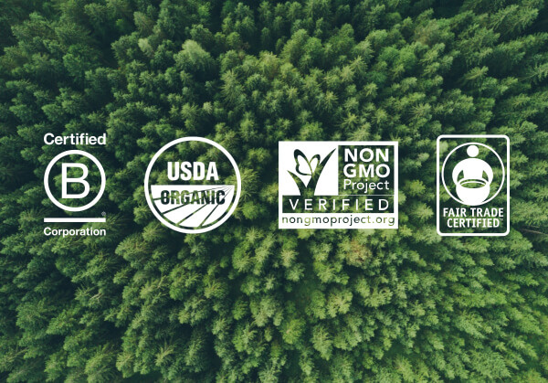 Photo of tree tops with key mission components overlaid.